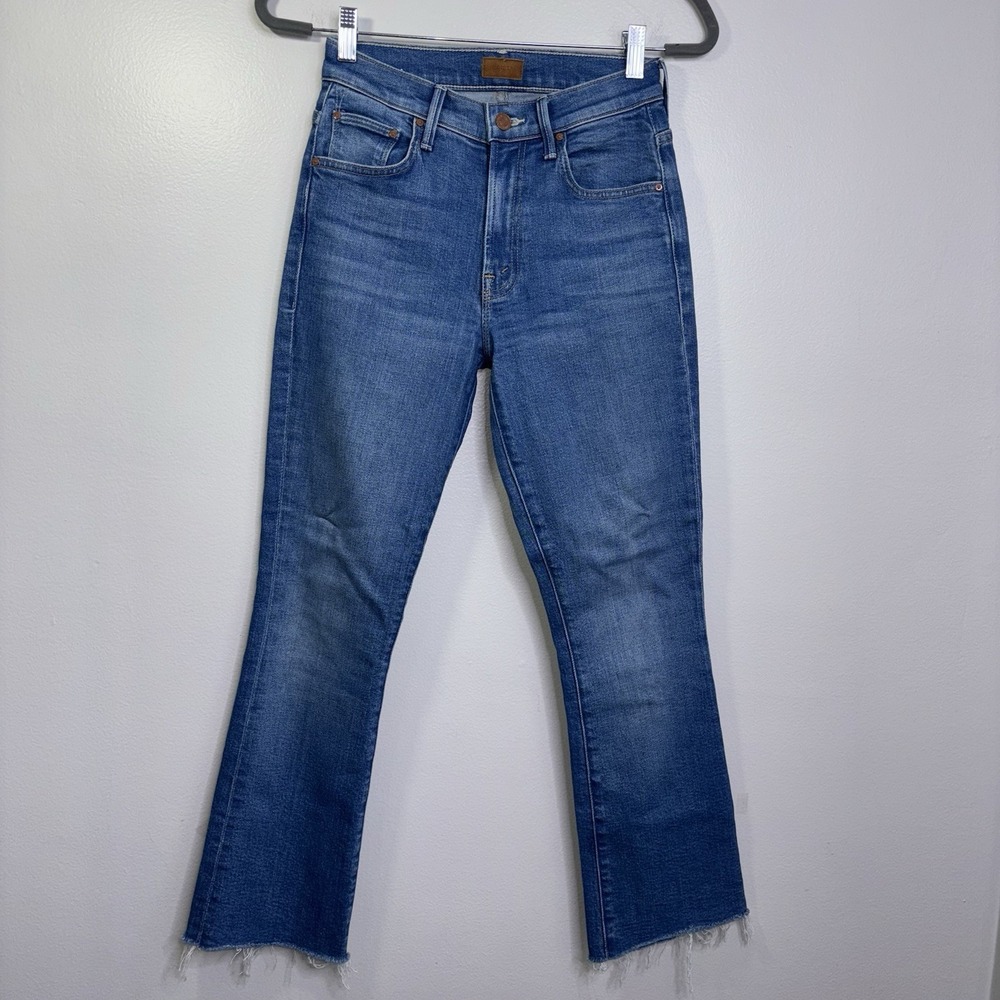 Mother The Insider Ankle Fray Jeans Size 25 Stretch Cotton Blend In Eager Beaver